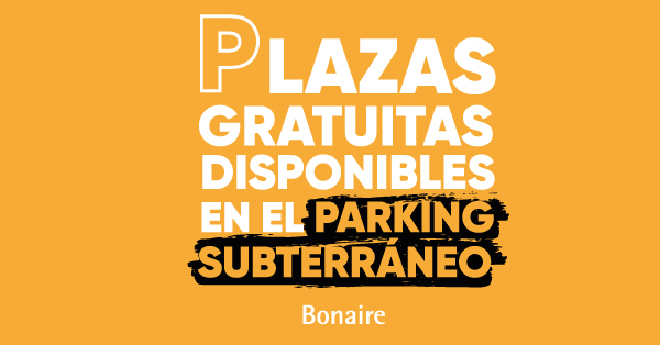 PLAZAS GRATUITAS DISPONIBLES EN EL PARKING SUBTERRÁNEO