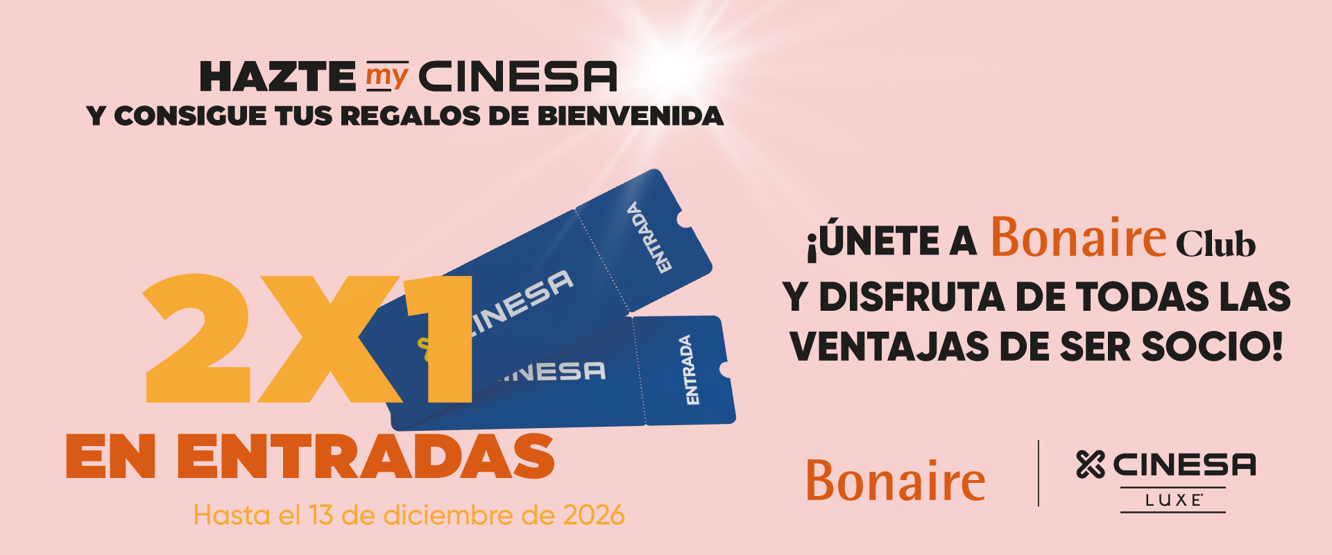 ¡DISFRUTA DEL CINE CON UN 2X1 EN CINESA LUXE!